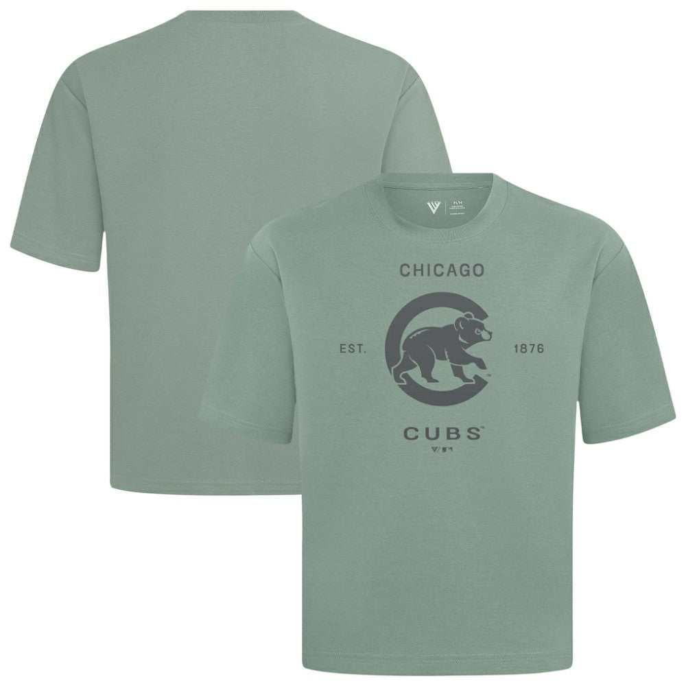 Chicago Cubs Levelwear Crossway Oversized Luxe Signature Knit T-Shirt Green