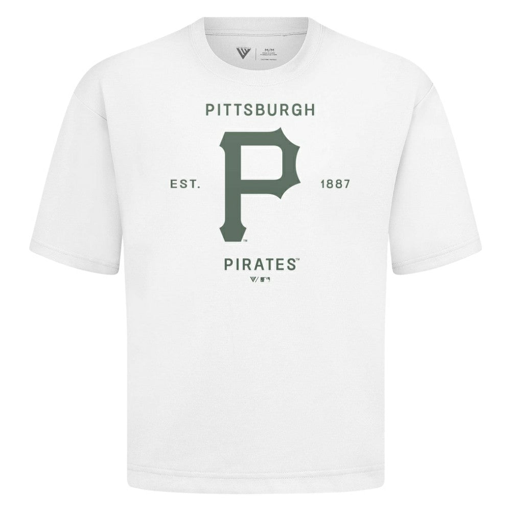 Pittsburgh Pirates Levelwear Crossway Oversized Luxe Signature Knit T-Shirt White