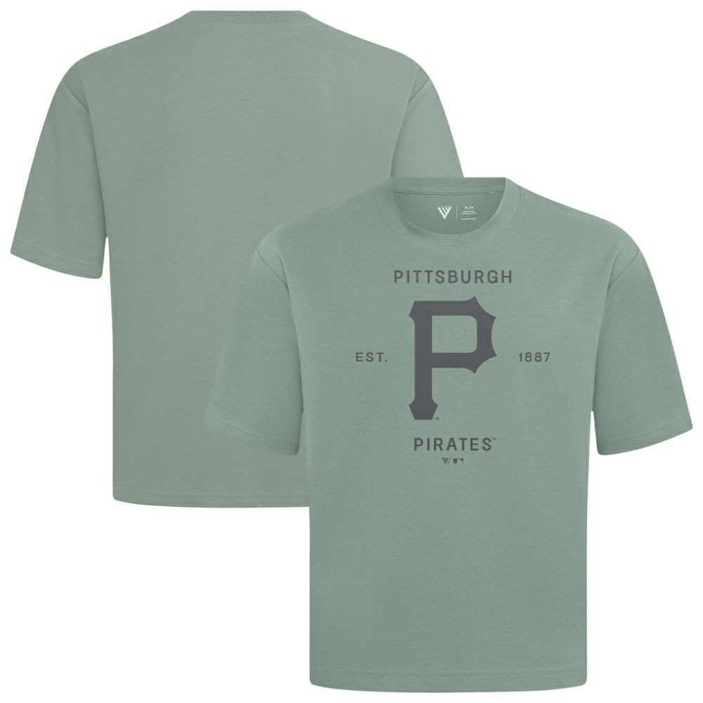 Pittsburgh Pirates Levelwear Crossway Oversized Luxe Signature Knit T-Shirt Green
