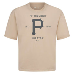 Pittsburgh Pirates Levelwear Crossway Oversized Luxe Signature Knit T-Shirt Khaki