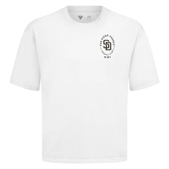 San Diego Padres Levelwear Signet Oversized Luxe Signature Knit T-Shirt White