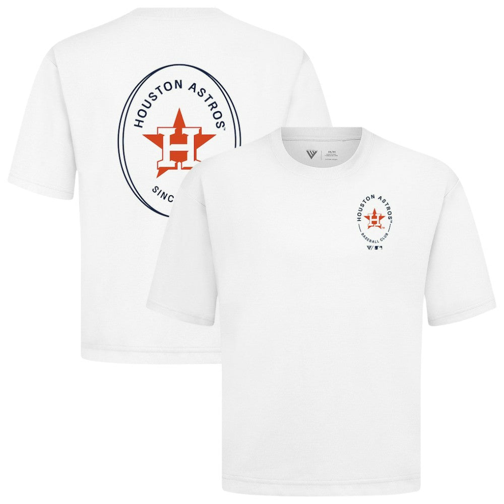 Houston Astros Levelwear Signet Oversized Luxe Signature Knit T-Shirt White