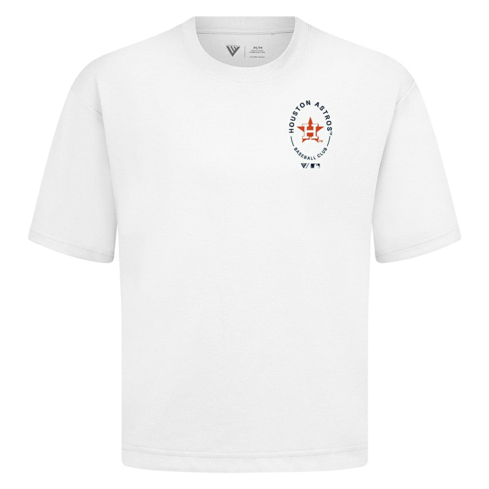 Houston Astros Levelwear Signet Oversized Luxe Signature Knit T-Shirt White