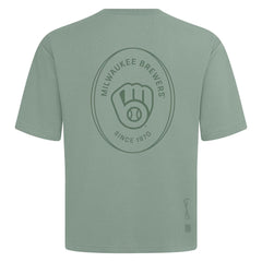 Milwaukee Brewers Levelwear Signet Oversized Luxe Signature Knit T-Shirt Green