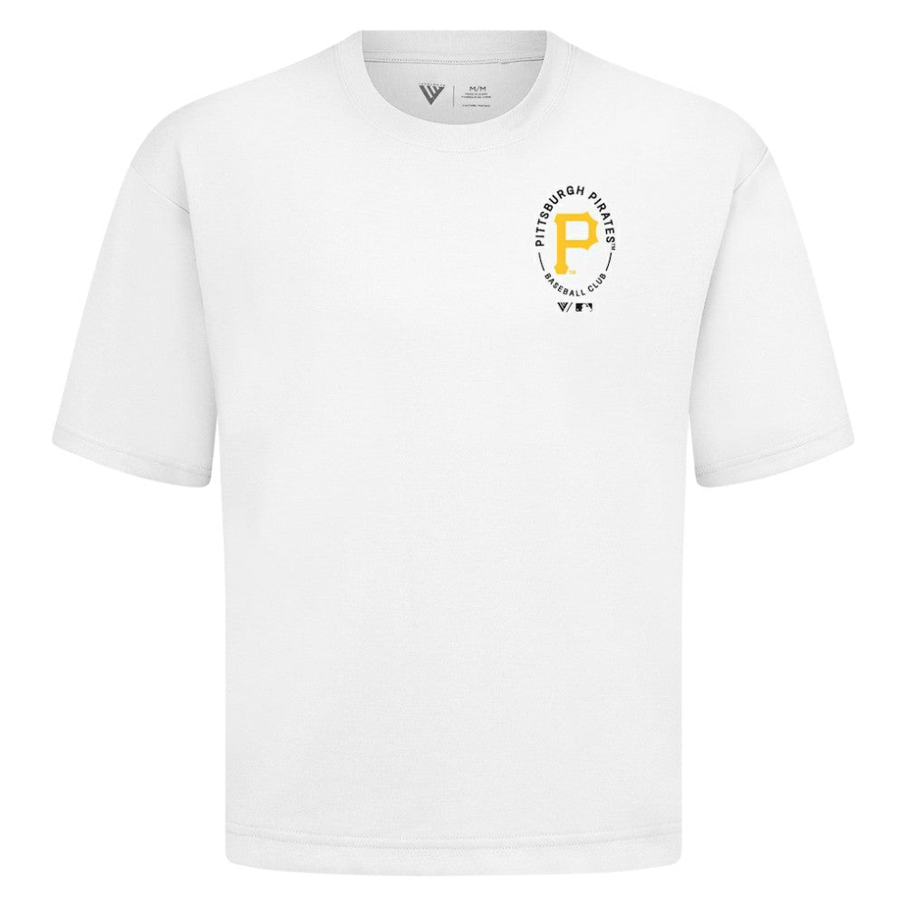 Pittsburgh Pirates Levelwear Signet Oversized Luxe Signature Knit T-Shirt White