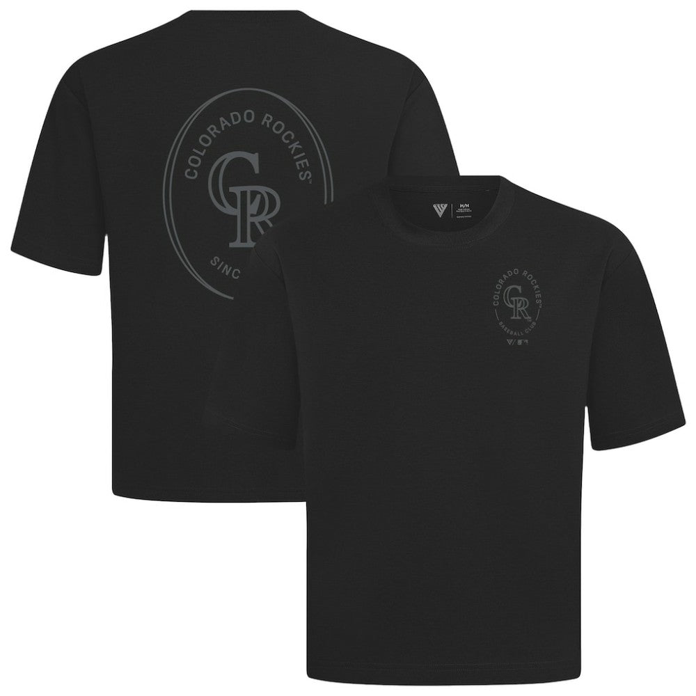 Colorado Rockies Levelwear Signet Oversized Luxe Signature Knit T-Shirt Black