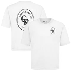 Colorado Rockies Levelwear Signet Oversized Luxe Signature Knit T-Shirt White