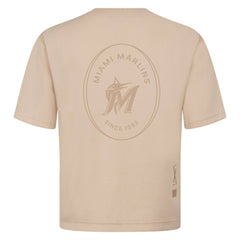 Miami Marlins Levelwear Signet Oversized Luxe Signature Knit T-Shirt Khaki