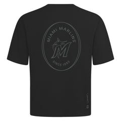 Miami Marlins Levelwear Signet Oversized Luxe Signature Knit T-Shirt Black