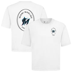 Miami Marlins Levelwear Signet Oversized Luxe Signature Knit T-Shirt White