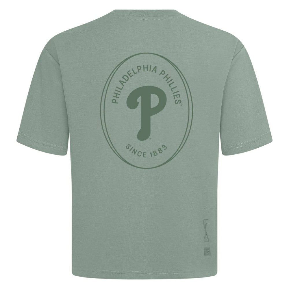 Philadelphia Phillies Levelwear Signet Oversized Luxe Signature Knit T-Shirt Green