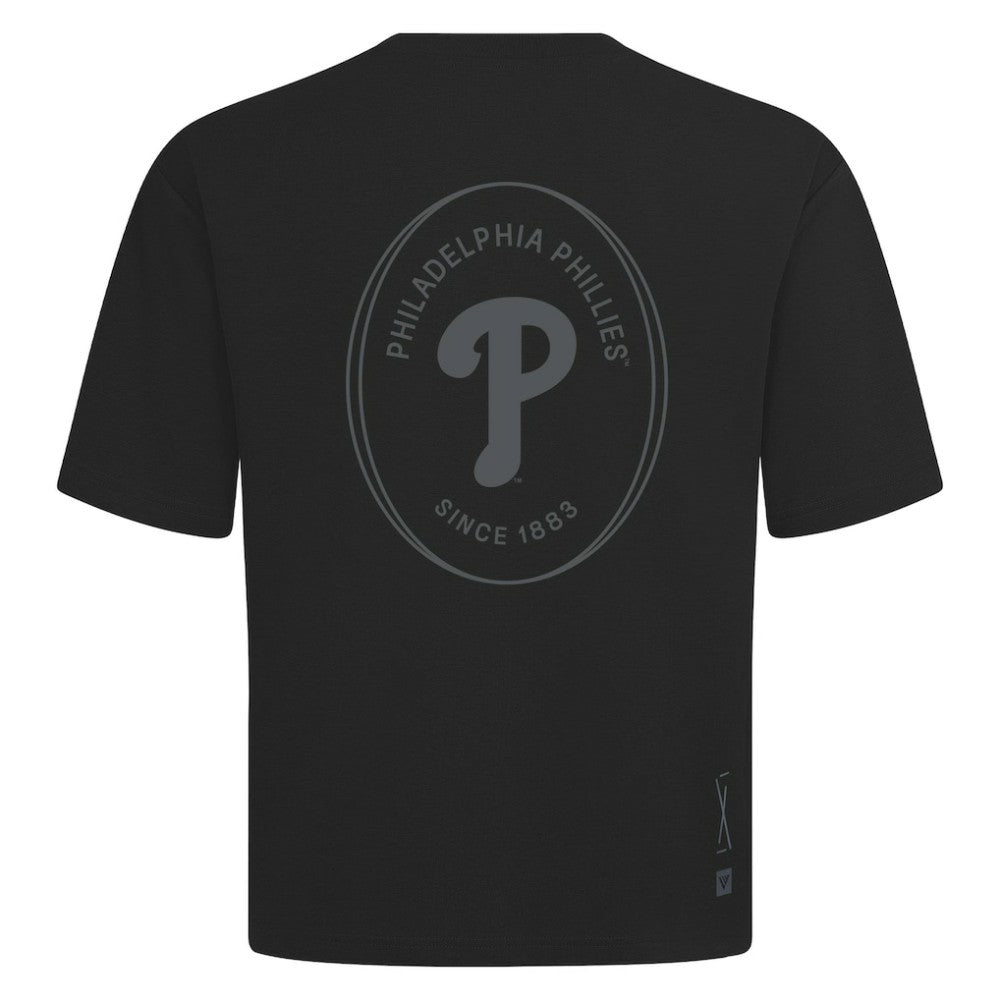 Philadelphia Phillies Levelwear Signet Oversized Luxe Signature Knit T-Shirt Black