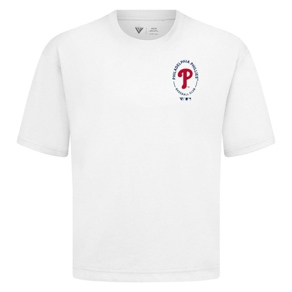Philadelphia Phillies Levelwear Signet Oversized Luxe Signature Knit T-Shirt White