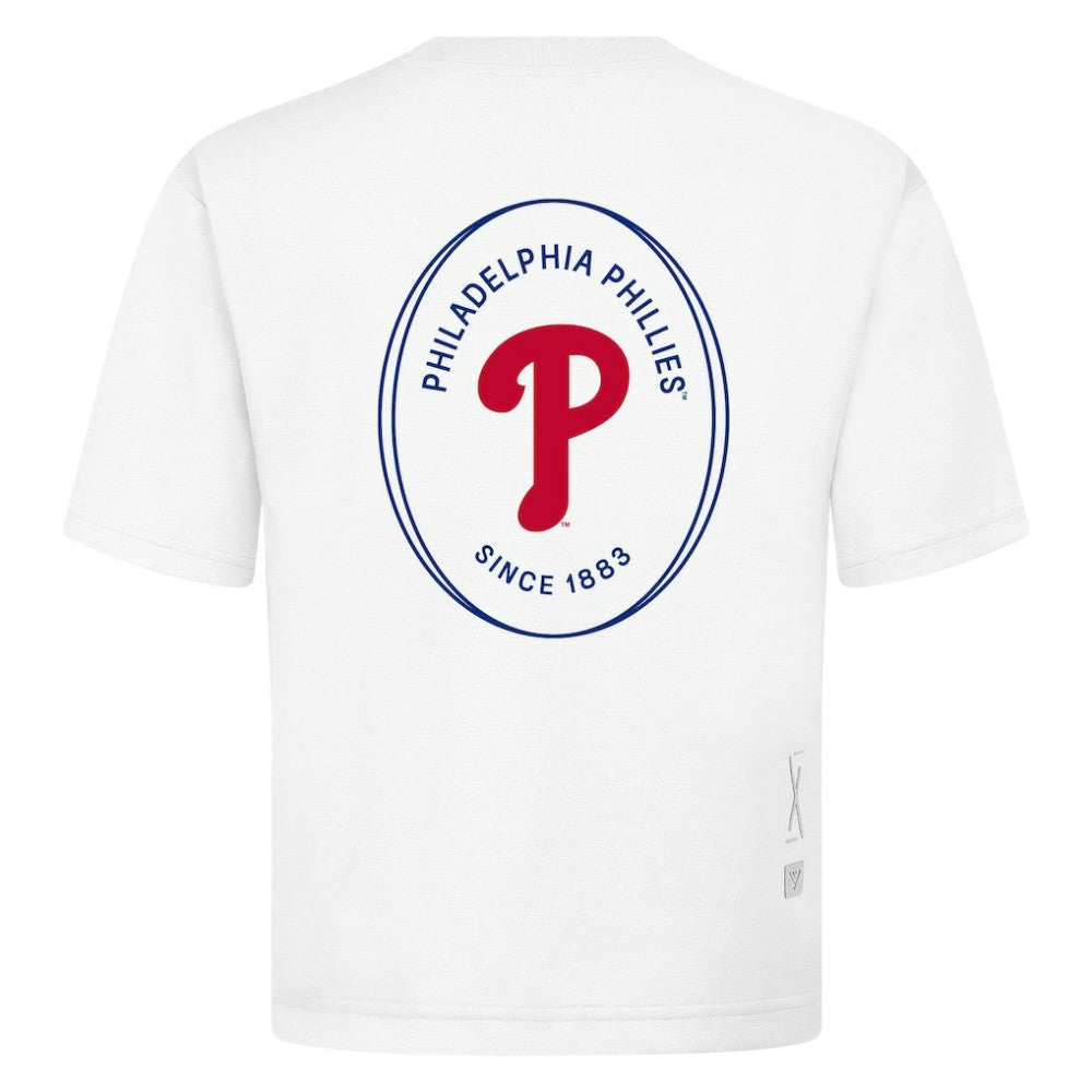 Philadelphia Phillies Levelwear Signet Oversized Luxe Signature Knit T-Shirt White
