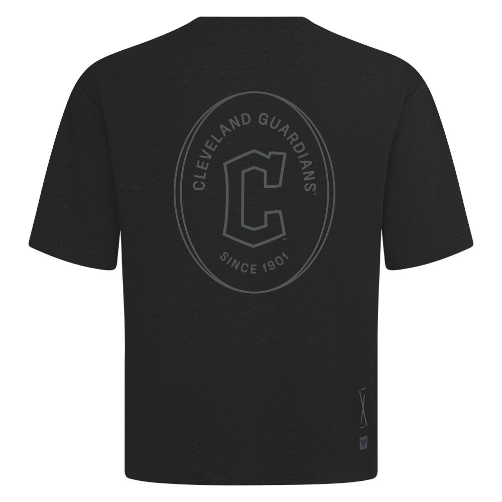 Cleveland Guardians Levelwear Signet Oversized Luxe Signature Knit T-Shirt Black