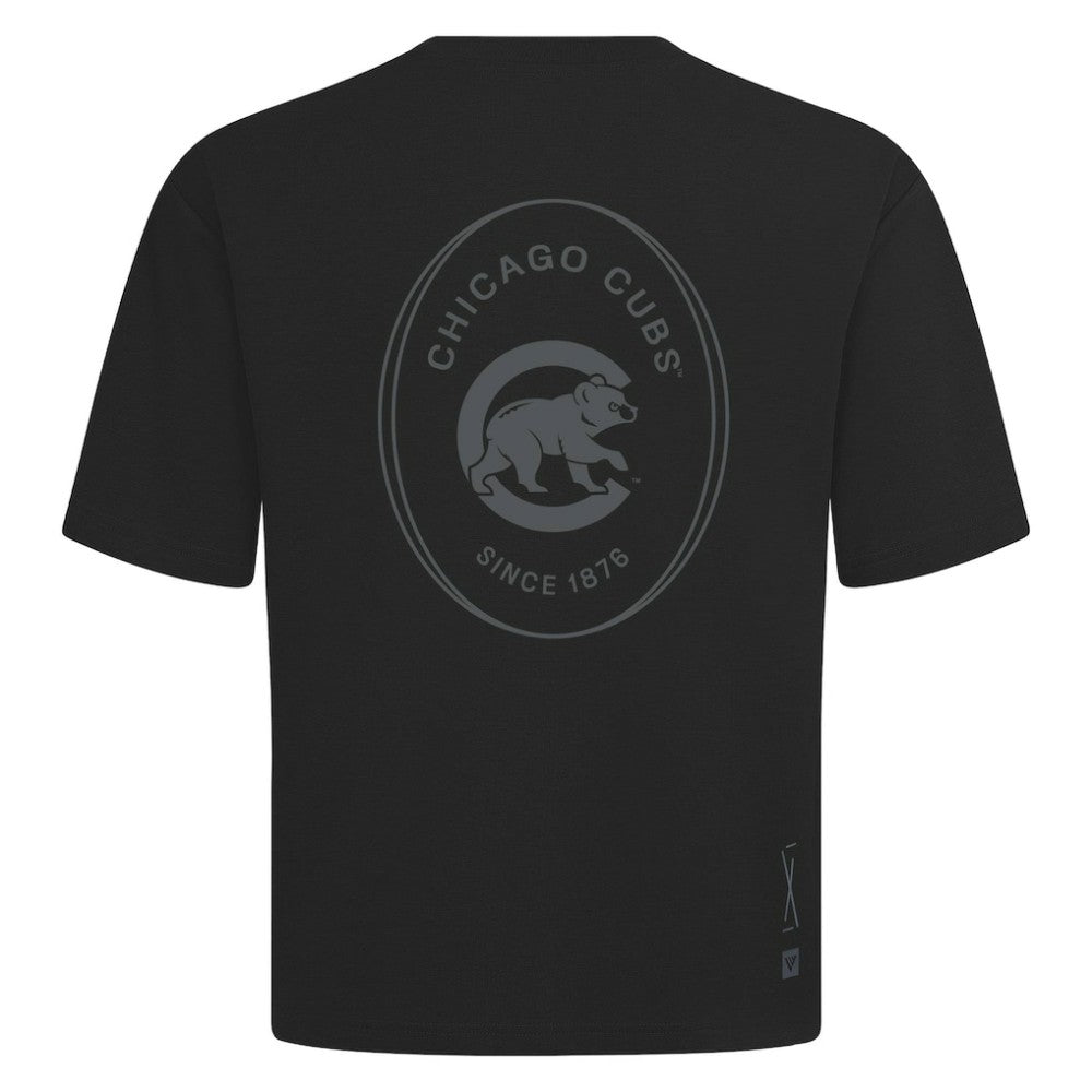 Chicago Cubs Levelwear Signet Oversized Luxe Signature Knit T-Shirt Black