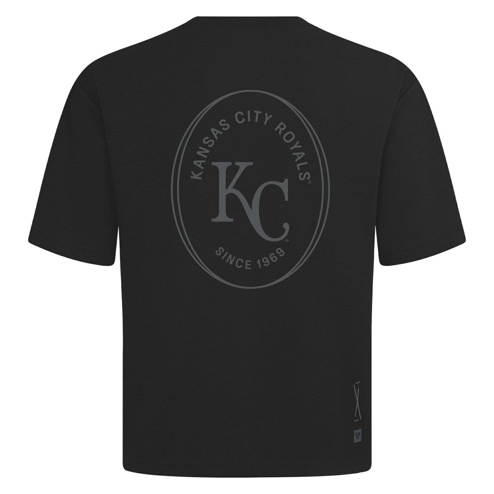 Kansas City Royals Levelwear Signet Oversized Luxe Signature Knit T-Shirt Black
