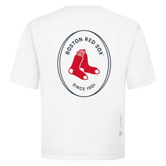 Boston Red Sox Levelwear Signet Oversized Luxe Signature Knit T-Shirt White