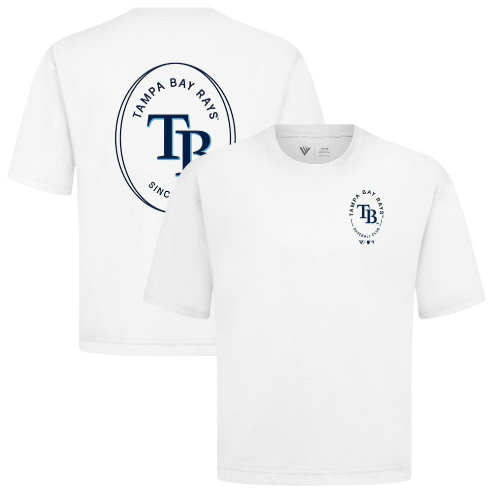 Tampa Bay Rays Levelwear Signet Oversized Luxe Signature Knit T-Shirt White