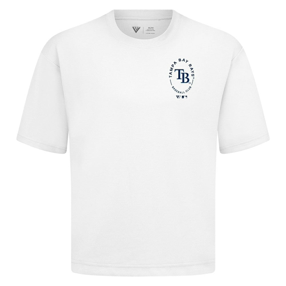 Tampa Bay Rays Levelwear Signet Oversized Luxe Signature Knit T-Shirt White
