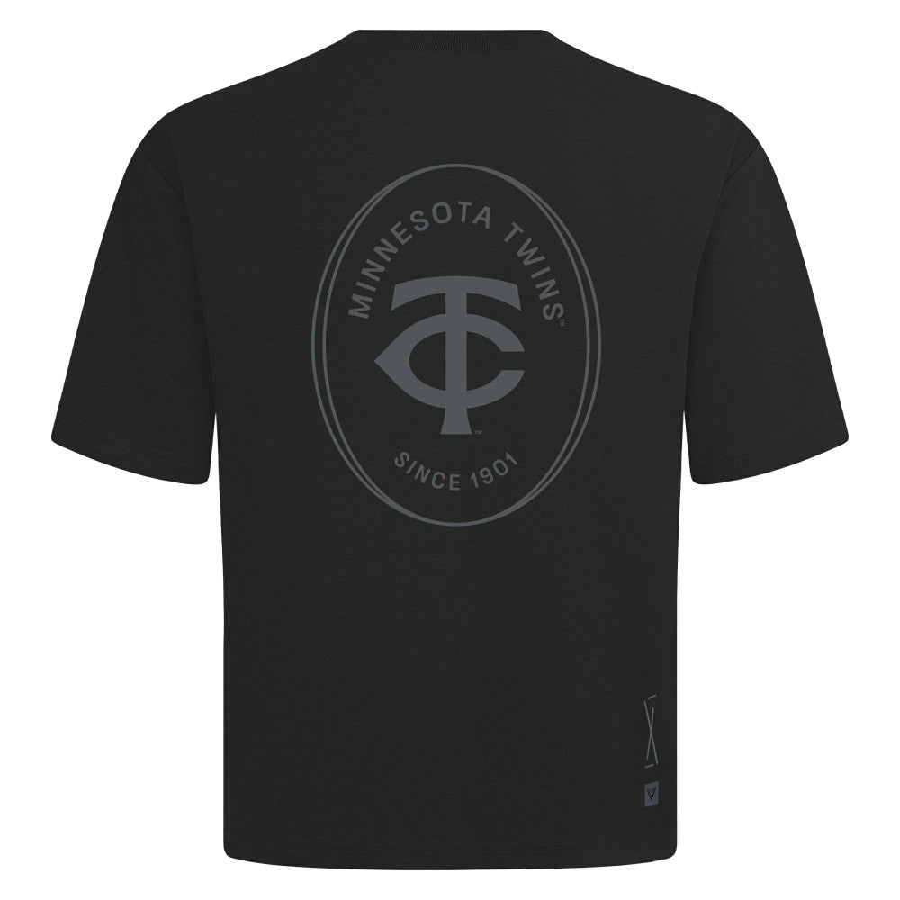 Minnesota Twins Levelwear Register Oversized Luxe Signature Knit T-Shirt Black