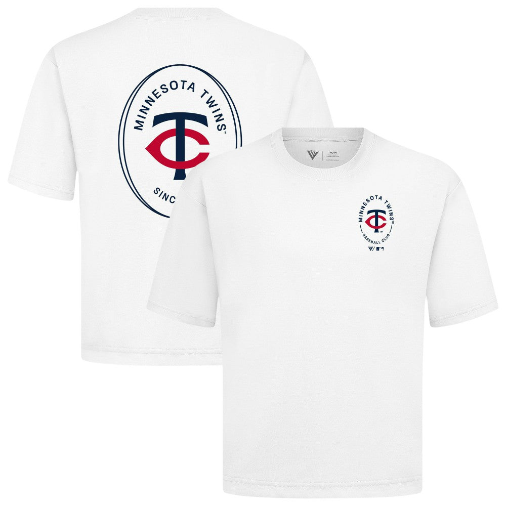 Minnesota Twins Levelwear Register Oversized Luxe Signature Knit T-Shirt White