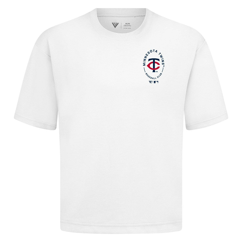 Minnesota Twins Levelwear Register Oversized Luxe Signature Knit T-Shirt White