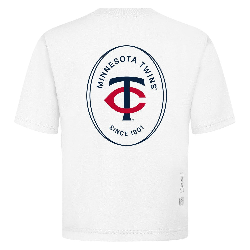 Minnesota Twins Levelwear Register Oversized Luxe Signature Knit T-Shirt White