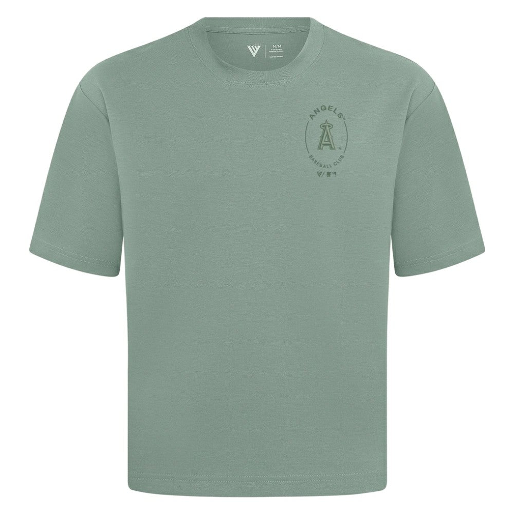 Los Angeles Angels Levelwear Register Oversized Luxe Signature Knit T-Shirt Green