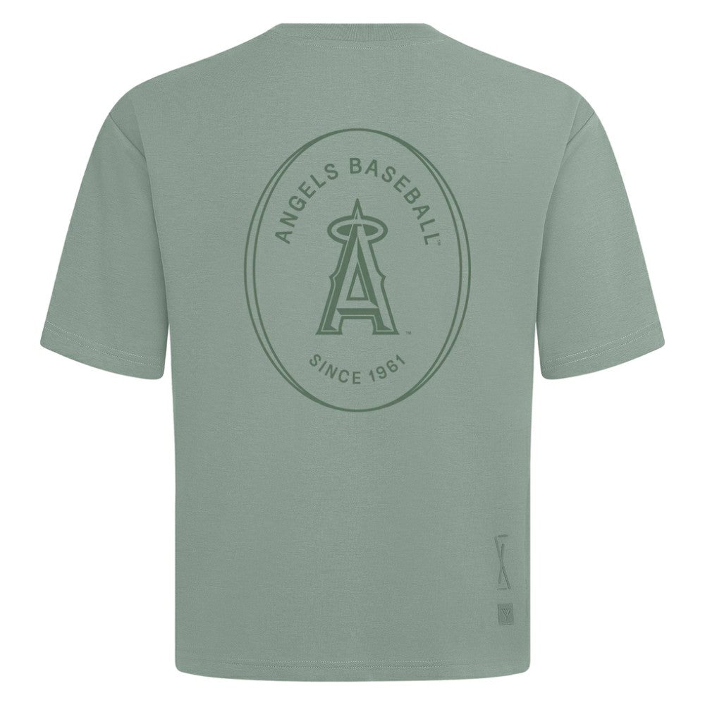Los Angeles Angels Levelwear Register Oversized Luxe Signature Knit T-Shirt Green