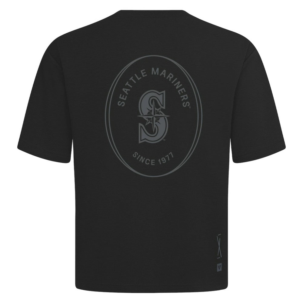 Seattle Mariners Levelwear Register Oversized Luxe Signature Knit T-Shirt Black