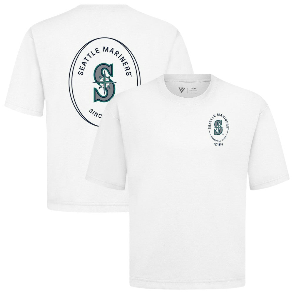 Seattle Mariners Levelwear Register Oversized Luxe Signature Knit T-Shirt White