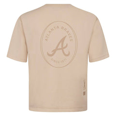 Atlanta Braves Levelwear Register Oversized Luxe Signature Knit T-Shirt Khaki