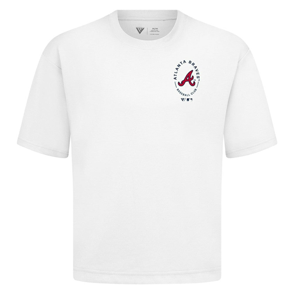 Atlanta Braves Levelwear Register Oversized Luxe Signature Knit T-Shirt White