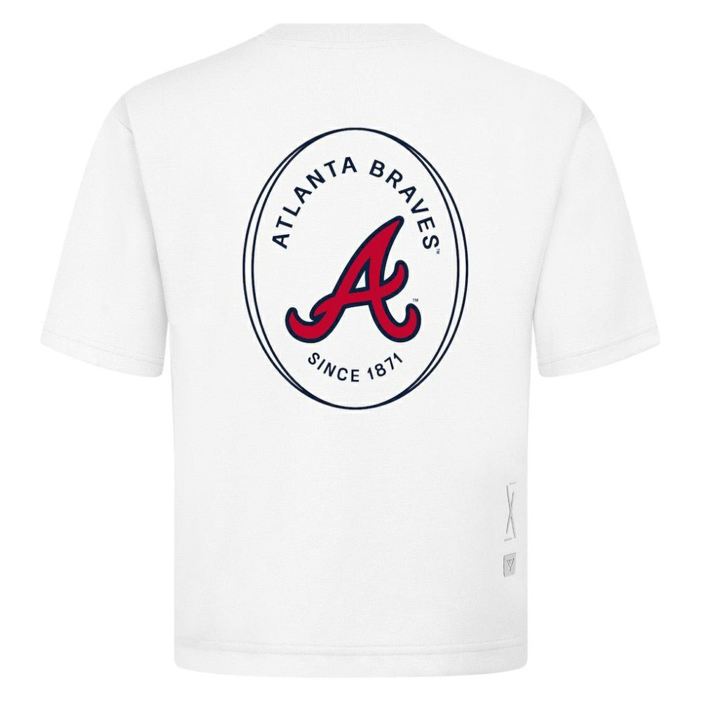 Atlanta Braves Levelwear Register Oversized Luxe Signature Knit T-Shirt White