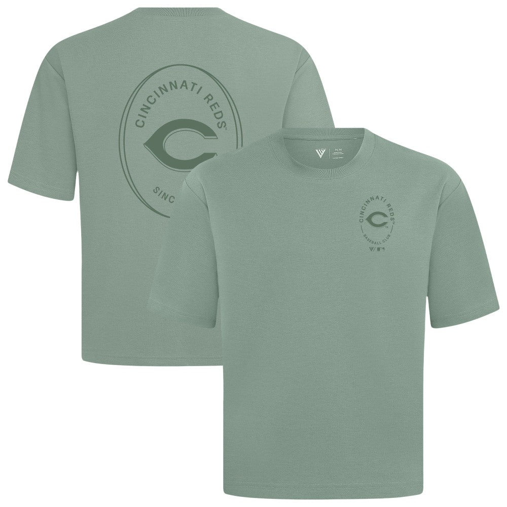 Cincinnati Reds Levelwear Register Oversized Luxe Signature Knit T-Shirt Green