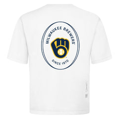 Milwaukee Brewers Levelwear Register Oversized Luxe Signature Knit T-Shirt White