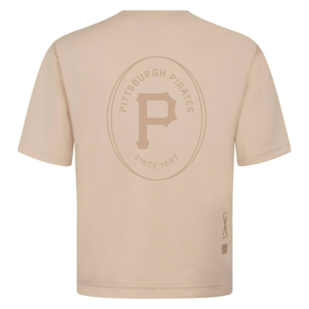 Pittsburgh Pirates Levelwear Register Oversized Luxe Signature Knit T-Shirt Khaki