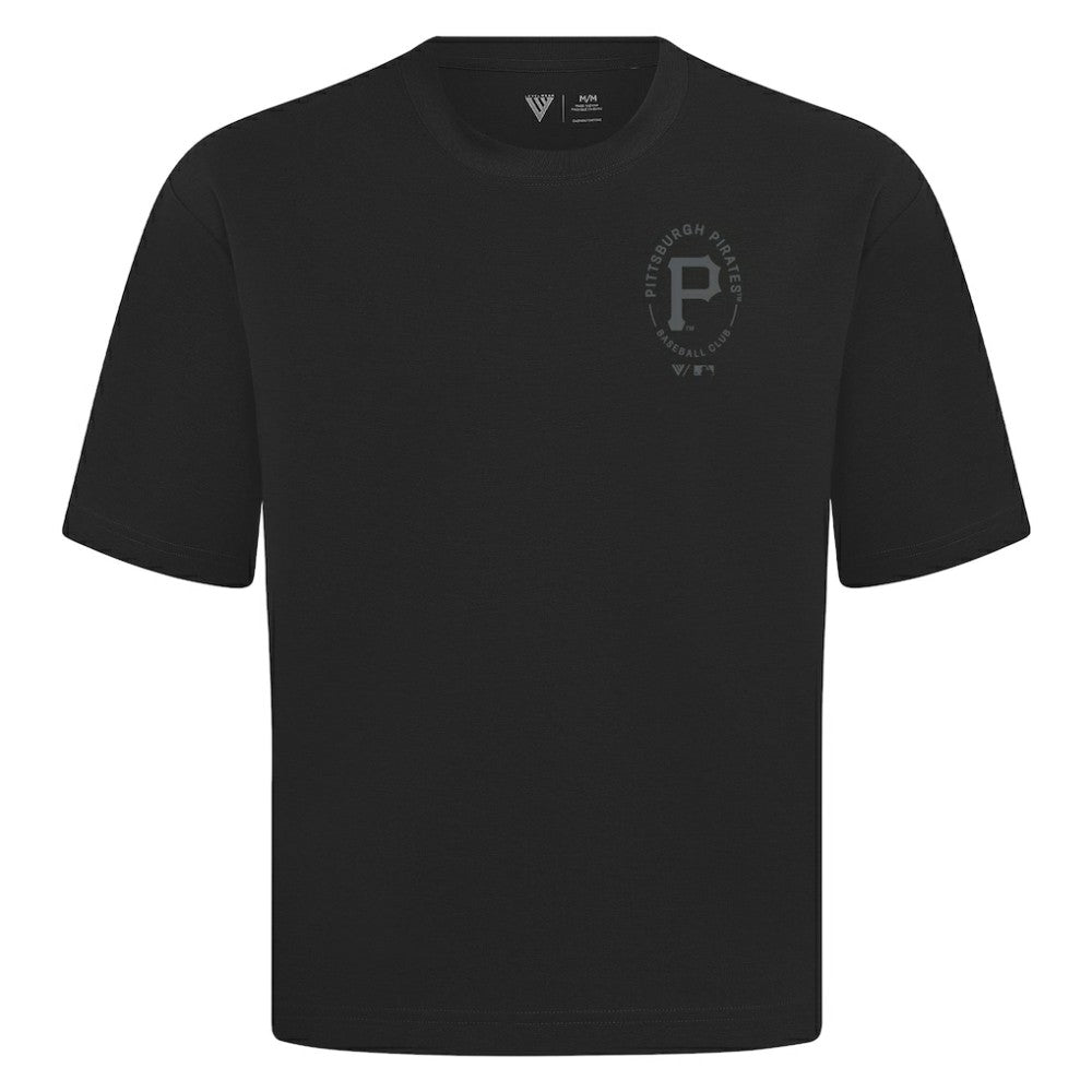 Pittsburgh Pirates Levelwear Register Oversized Luxe Signature Knit T-Shirt Black