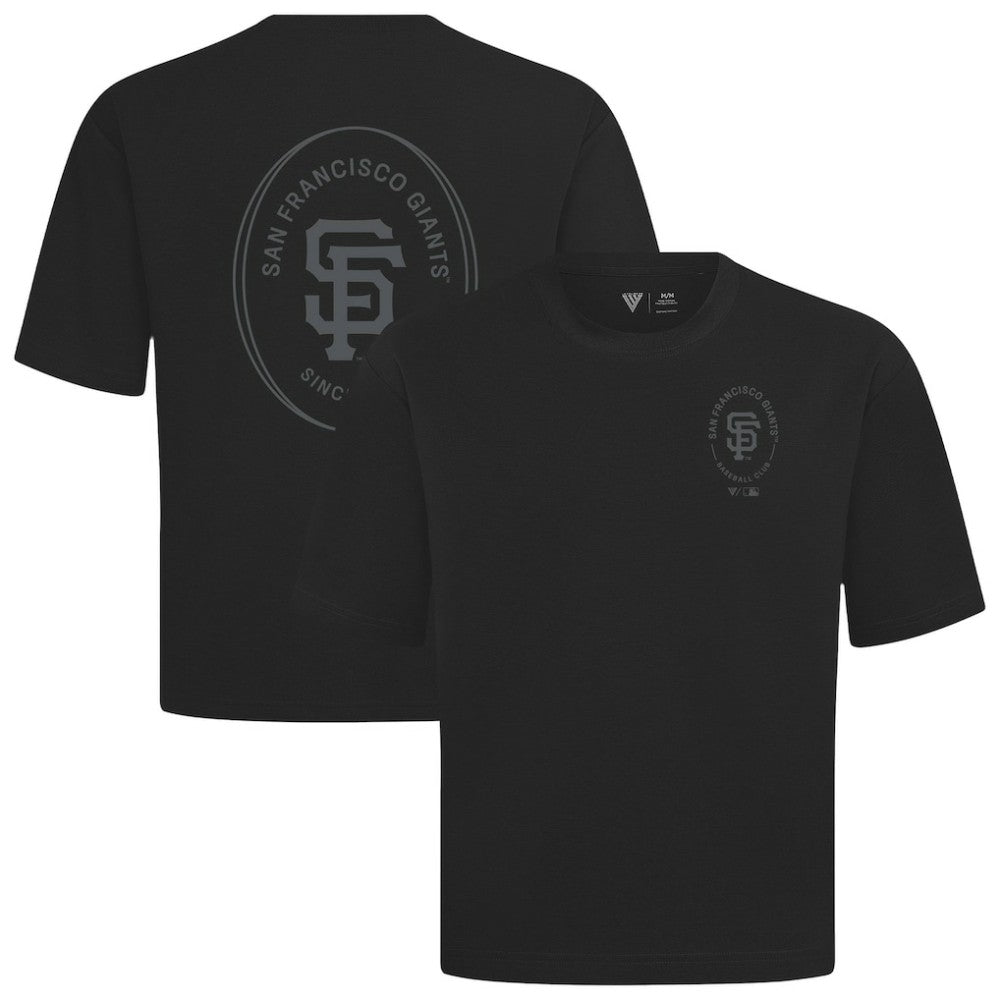 San Francisco Giants Levelwear Register Oversized Luxe Signature Knit T-Shirt Black