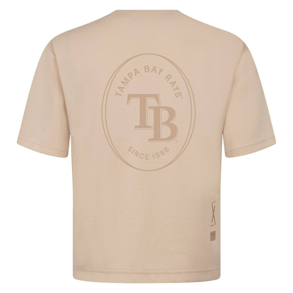 Tampa Bay Rays Levelwear Register Oversized Luxe Signature Knit T-Shirt Khaki