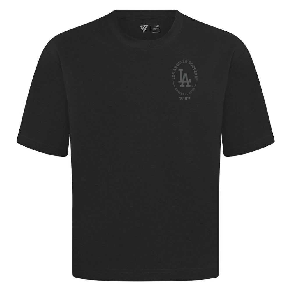 Los Angeles Dodgers Levelwear Register Oversized Luxe Signature Knit T-Shirt Black