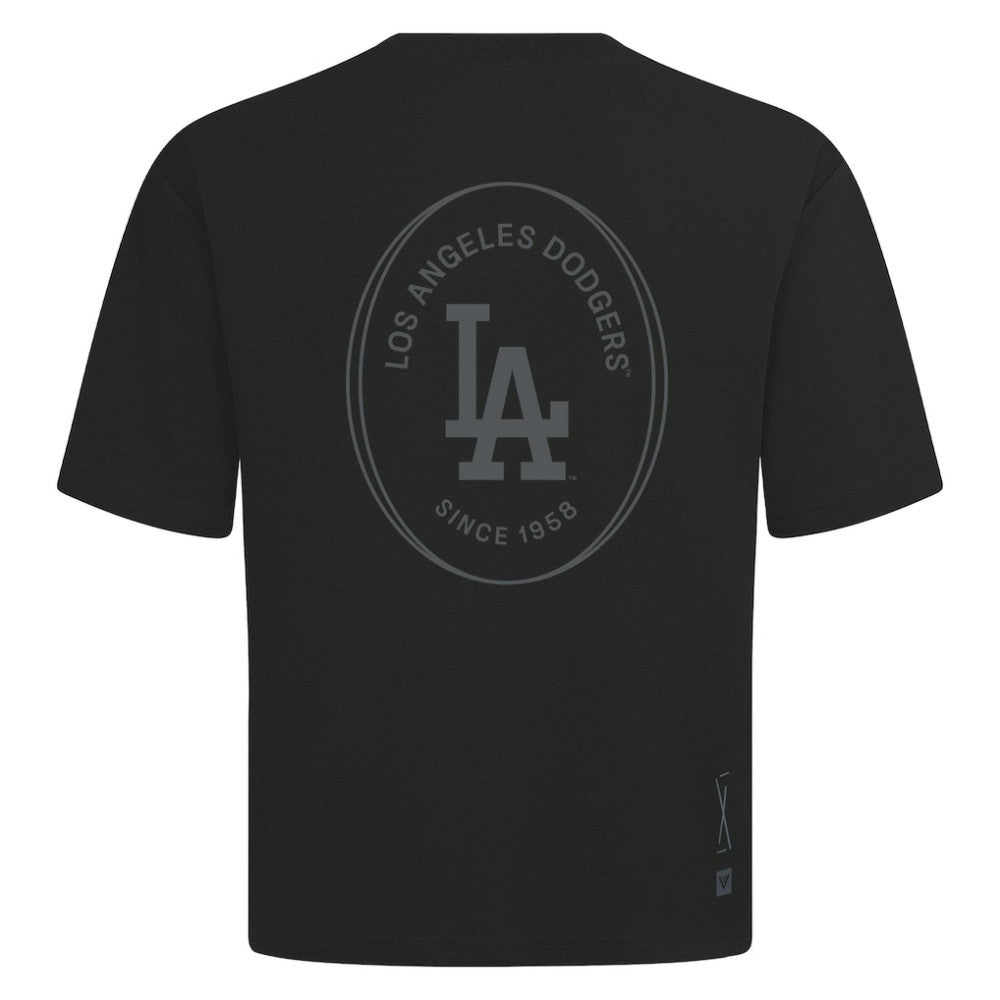 Los Angeles Dodgers Levelwear Register Oversized Luxe Signature Knit T-Shirt Black