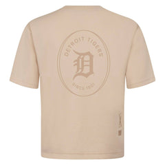 Detroit Tigers Levelwear Register Oversized Luxe Signature Knit T-Shirt Khaki
