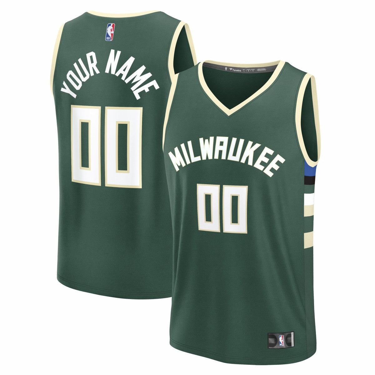 Milwaukee Bucks Fast Break Custom Jersey - Icon Edition - Green