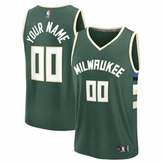 Milwaukee Bucks Fast Break Custom Jersey - Icon Edition - Green