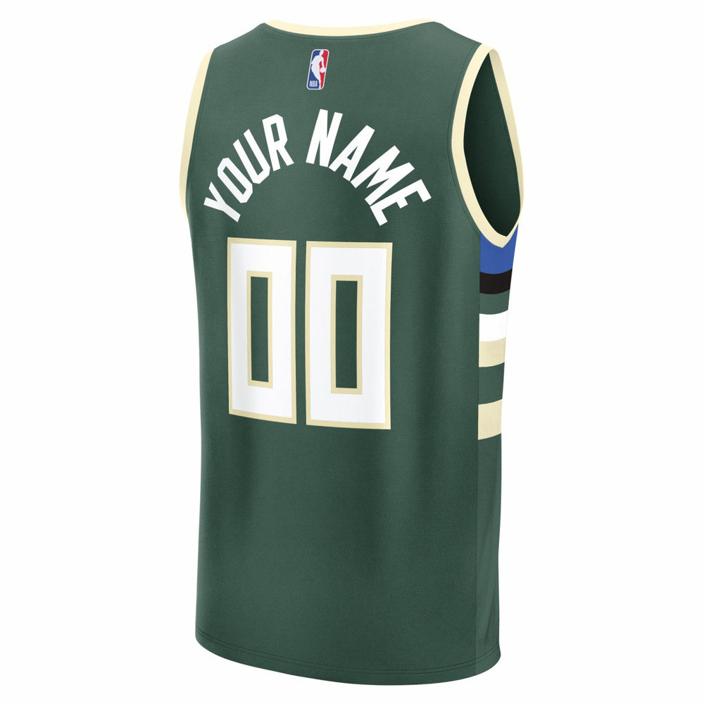 Milwaukee Bucks Fast Break Custom Jersey - Icon Edition - Green