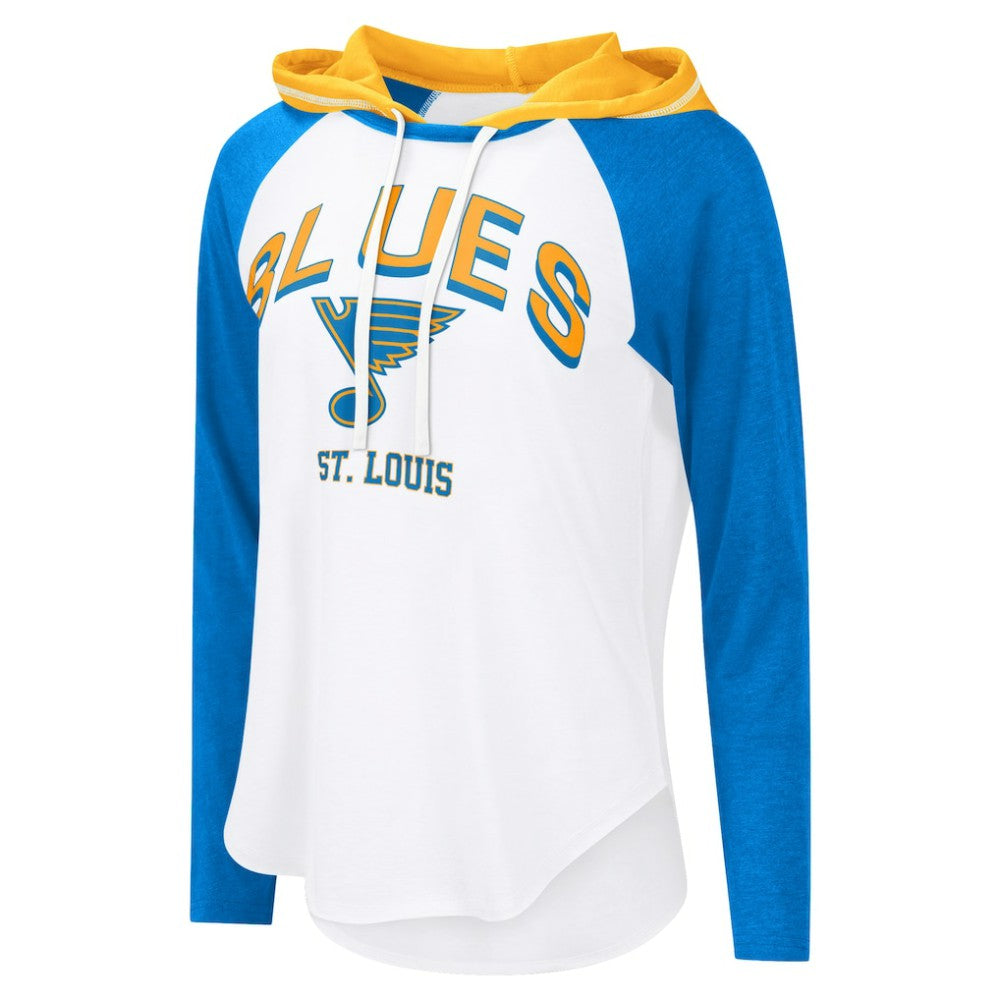 St. Louis Blues G-III 4Her by Carl Banks Women's MVP Hooded Long-Sleeve T-Shirt White