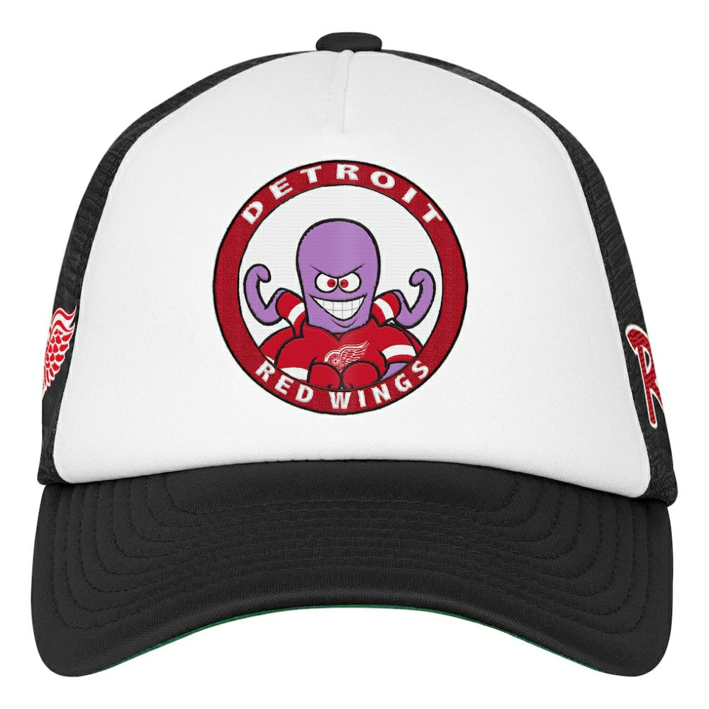 Detroit Red Wings Mitchell & Ness Youth Mascot Adjustable Trucker Hat White