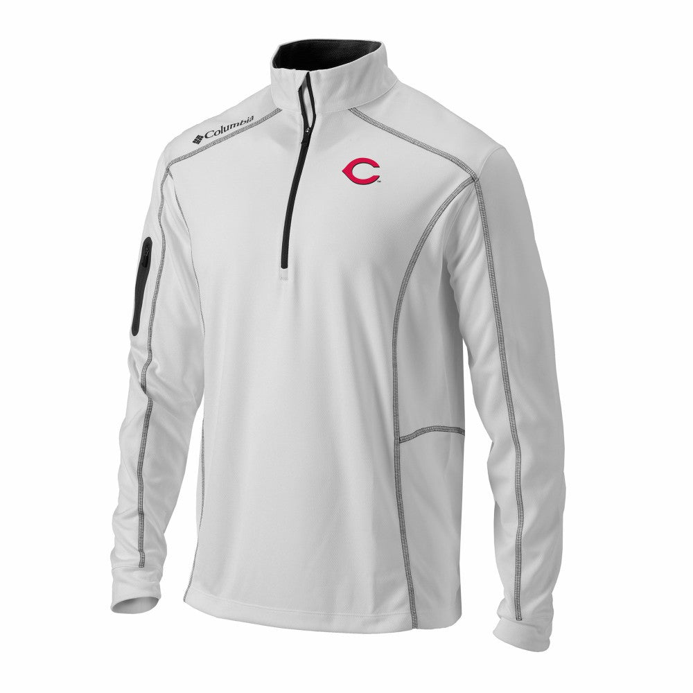 Cincinnati Reds Omni-Wick Shotgun Quarter-Zip Pullover White | Columbia